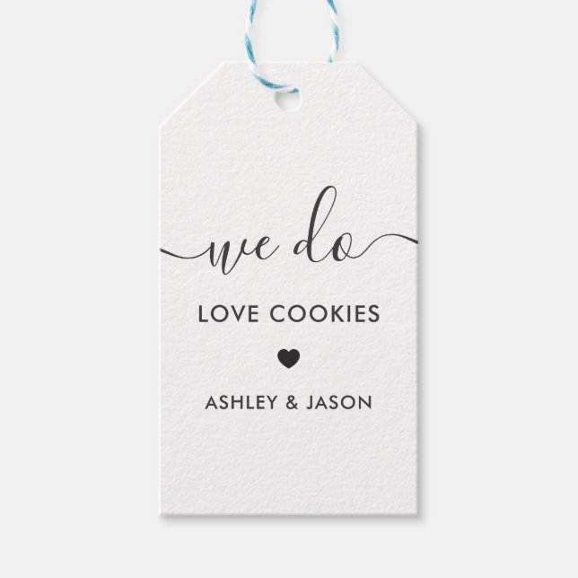 Étiquettes-cadeau Cookie mariage Favoriser, Nous Aimons Les Cookies (Devant)