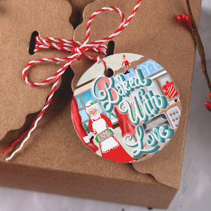 Étiquettes Cadeau Cookies de Mme Claus cuits avec amour