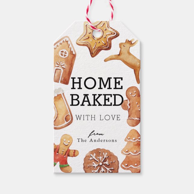 Étiquettes-cadeau Cookies de Noël faits maison avec amour (Devant)