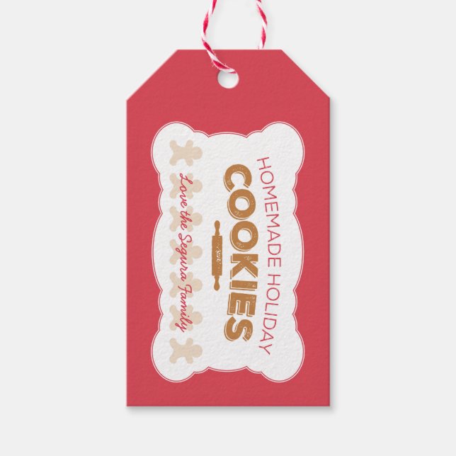 Étiquettes-cadeau Cookies de Noël Tags cadeaux de Noël (Devant)