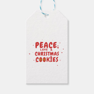 Étiquettes-cadeau Cookies de paix, d'amour et de Noël