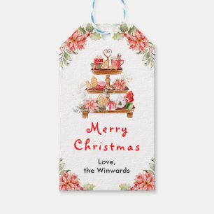 Étiquettes-cadeau Cookies de vacances et cacao rouge Joyeux Noël