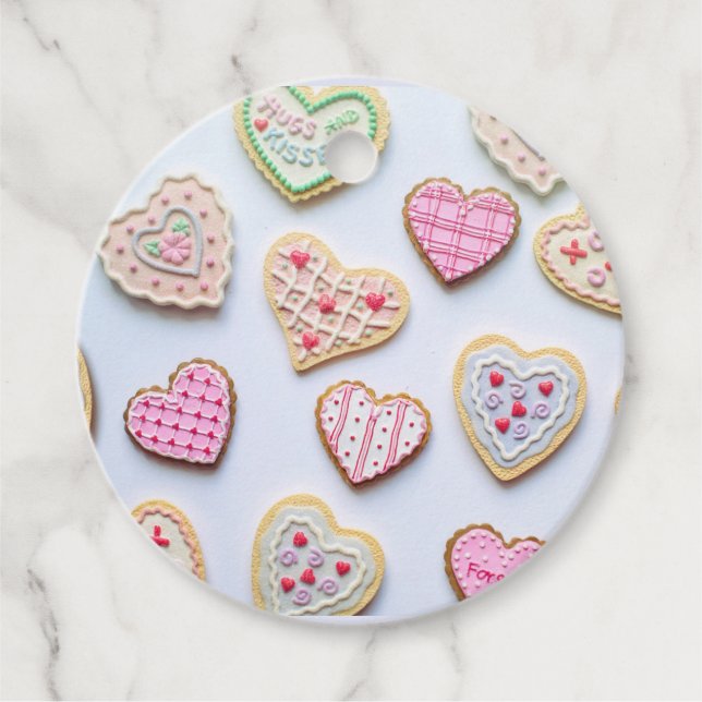 Étiquettes Cadeau Cookies en forme de cœur pour la Saint-Valentin    (Devant)