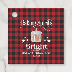 Étiquettes Cadeau Cookies Rustiques Rouges Plaid Cuisine de vacances
