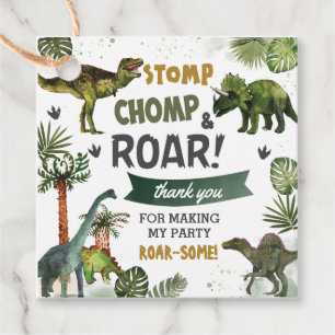 Étiquettes Cadeau Cool Dinosaures Jurassic Boy Anniversaire