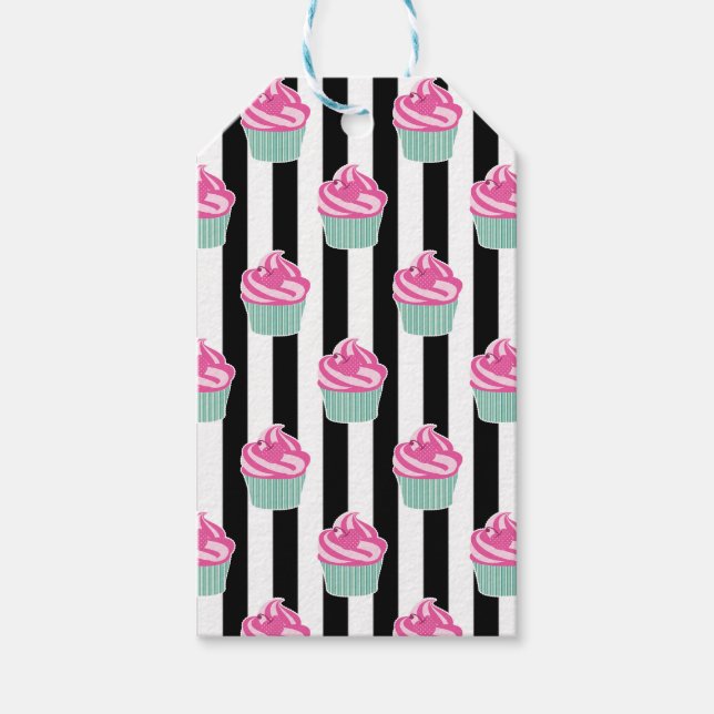 Étiquettes-cadeau Cool tendance noir et blanc (Devant)