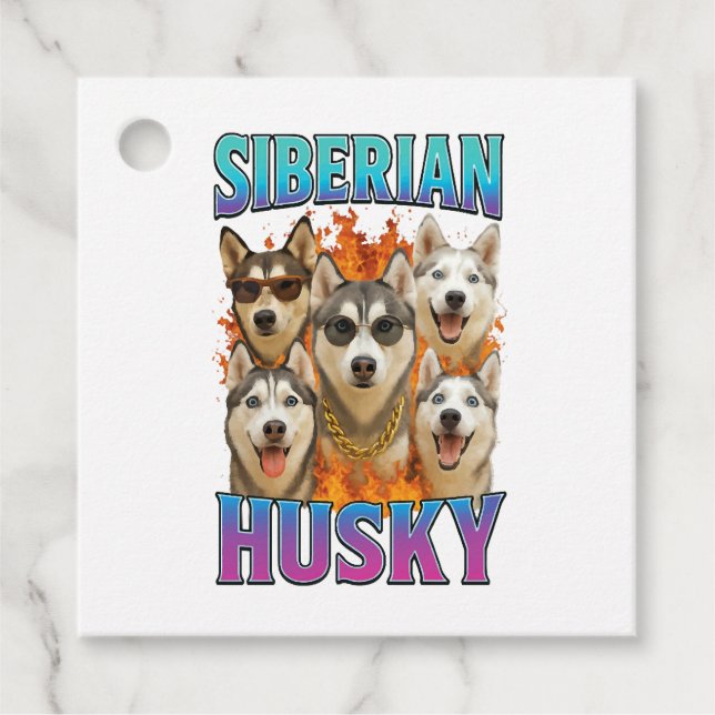 Étiquettes Cadeau Copie de Husky sibérien (Devant)