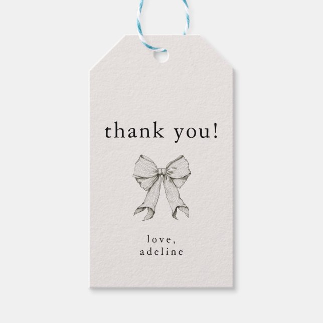 Étiquettes-cadeau Coquette Bow Graduation Announcement Thank You (Devant)