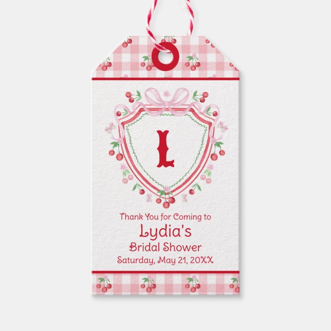 Étiquettes-cadeau Coquette Cerise Enterrement de Vie de Jeune Fille (Devant)