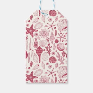 Étiquettes-cadeau Coquillages à Viva Magenta - Couleur de l'année 20