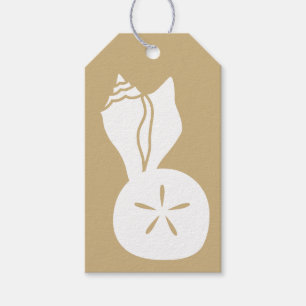 Étiquettes-cadeau Coquillages d'été dans l'étiquette de cadeau de