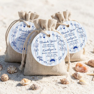 Étiquettes Cadeau Coquillages et Cloches de Mariage Fête de Filles s