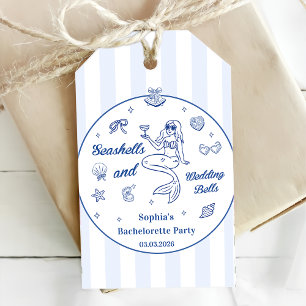 Étiquettes-cadeau Coquillages et Mariage Bells Bachelorette Party
