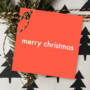 Étiquettes Cadeau Coral Red Christmas   Simple Plain Minimalisateur