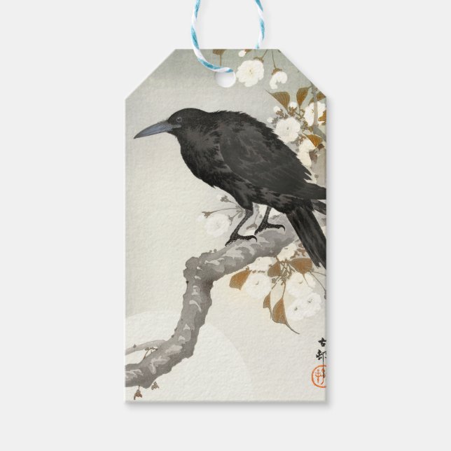 Étiquettes-cadeau Corbeau Raven Koson Oiseau japonais (Devant)