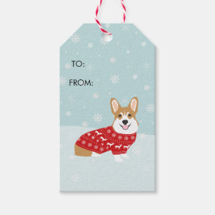 Étiquettes-cadeau Corgi Christmas Sweater Tags cadeaux