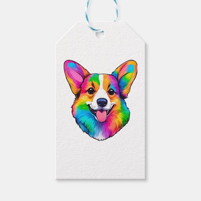 Étiquettes-cadeau Corgi couleur (Devant)