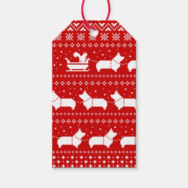 Étiquettes-cadeau Corgis Noël Chiens De Sommeil Vacances À De (Devant)