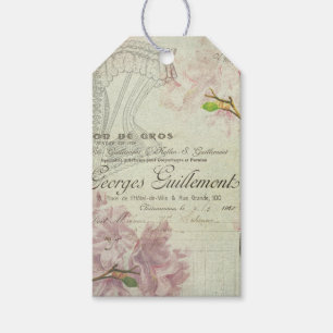 Étiquettes-cadeau Corset chic de fleurs minables françaises vintage