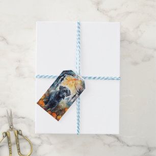 Étiquettes-cadeau Corso De Canne D'Halloween Avec Peur Citrouille