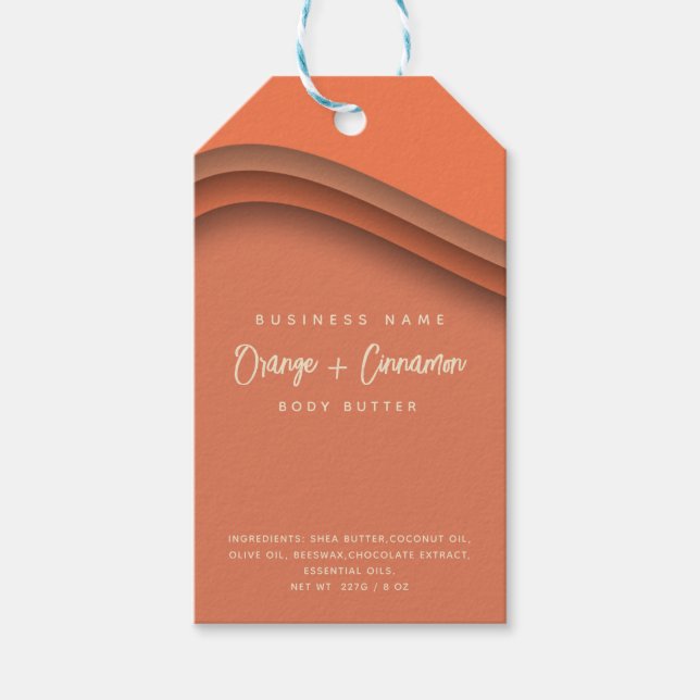 Étiquettes-cadeau Cosmétique orange moderne (Devant)