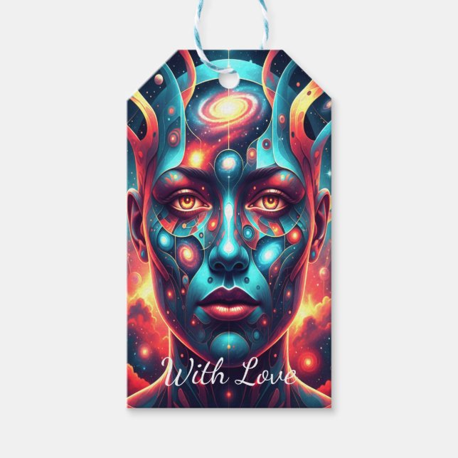 Étiquettes-cadeau Cosmic+Mosaic+Face (Devant)