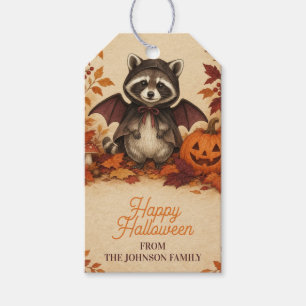 Étiquettes-cadeau Costume Chauve-souris Raton laveur Halloween Perso