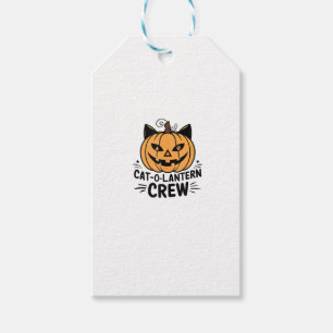 Étiquettes-cadeau Costume de chat orange - Joli Halloween Jack-o'-la