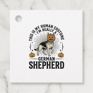 Étiquettes Cadeau Costume de Halloween drôle pour chien berger allem