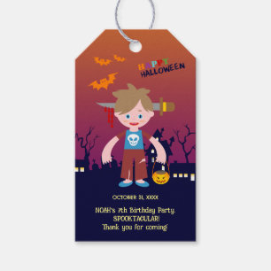 Étiquettes-cadeau Costume d'Halloween Garçon Fête d'anniversaire