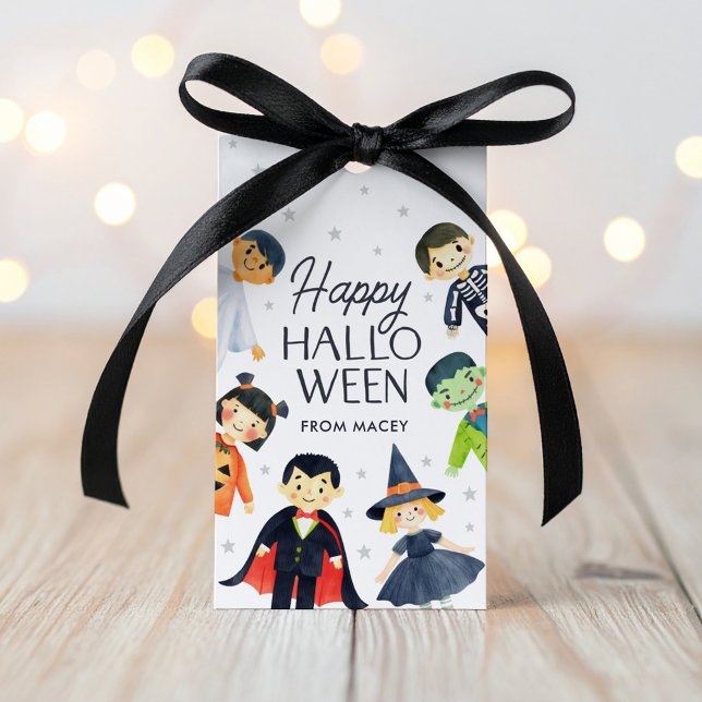 Étiquettes-cadeau Costumes d'Halloween mignons (Créateur téléchargé)