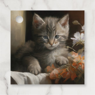 Étiquettes Cadeau Cosy Corner Tabby Kitten Tags cadeaux