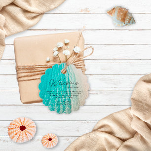 Étiquettes Cadeau Côte Tropical Summer Beach Mariage Bienvenue