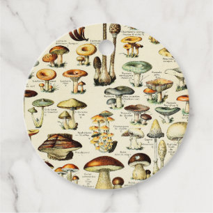 Étiquettes Cadeau Cottagecore Champignons Naturaliste Vintage
