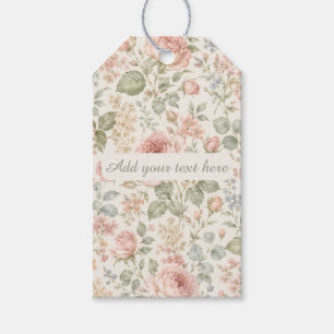 Étiquettes-cadeau Cottagecore Rose Poussiéreuse Vert Sauge Floral Ja