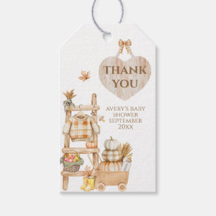 Étiquettes-cadeau Couche de bébé Shower Little Pumpkin Rustic Farm