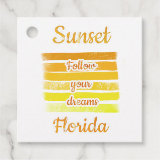 Étiquettes Cadeau Coucher de soleil mignon en Floride