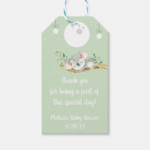 Étiquettes-cadeau Coucher Koala Baby shower Favoriser Merci Don Ta