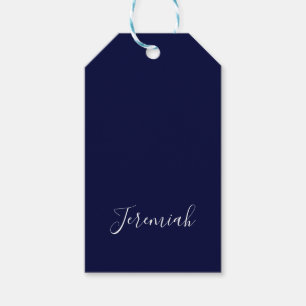 Étiquettes-cadeau Couleur bleu marine Calligraphie moderne simple pr