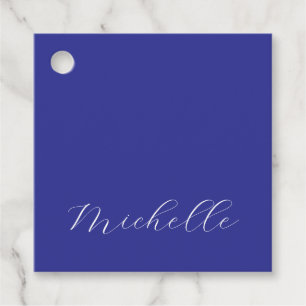 Étiquettes Cadeau Couleur Bleu Profond Calligraphie Moderne Simple N