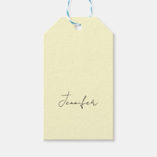 Étiquettes-cadeau Couleur crème élégant minimaliste moderne nom simp
