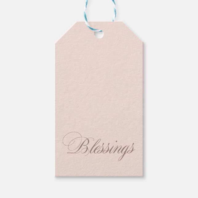Étiquettes-cadeau Couleur de Bénédiction rose vif F8E3DA (Devant)