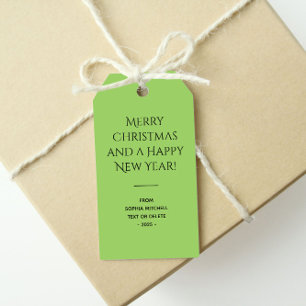 Étiquettes-cadeau Couleur de tendance Kiwi Vert minimaliste