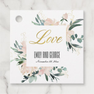 ÉTIQUETTES CADEAU COULEUR D'EAU DOUCE FLORALE BLEU MARIAGE AMOUR