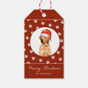 Étiquettes-cadeau Couleur d'eau mignonne Récipiendaire doré Noël