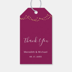 Étiquettes-cadeau Couleur Merlot personnalisée classique
