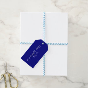 Étiquettes-cadeau Couleur Navy Blue 000080 - Message personnalisé