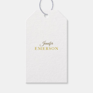 Étiquettes-cadeau Couleur or professionnel minimaliste moderne uni