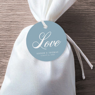 Étiquettes Cadeau Couleur personnalisée Elegant Cursive Love Mariage
