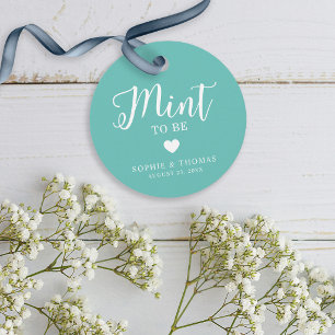 Étiquettes Cadeau Couleur personnalisée Mariage Menthe à être Rond